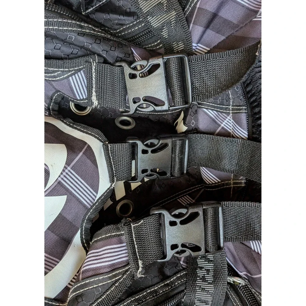 Warrior Lacrosse Jet Pack Backpack Black Grey Plaid Gear Bag XL‎ Multi Pocket